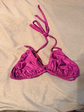 Curvy Beach Orchid Purple Triangle Bikini Top